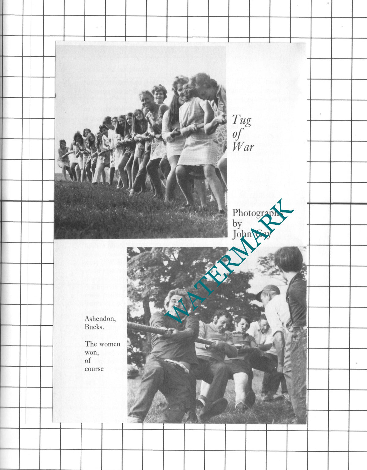 Ashendon Buckinghamshire Tug Of War  - 1973 Clipping / Print