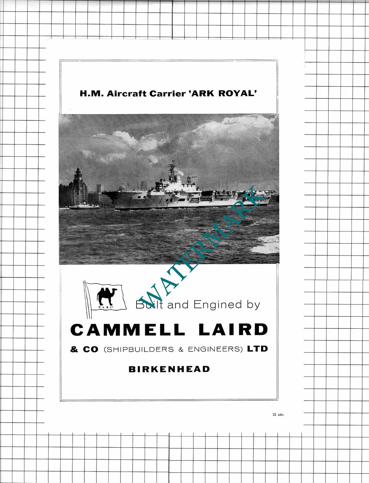 HM Aircraft Carrier ARK ROYAL Cammell Laird  Advert -1960 Clipping / Print