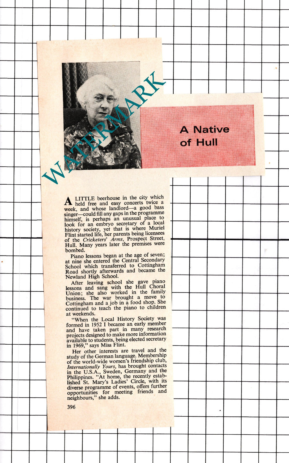 Muriel Flint Hull Yorkshire - 1976 Clipping