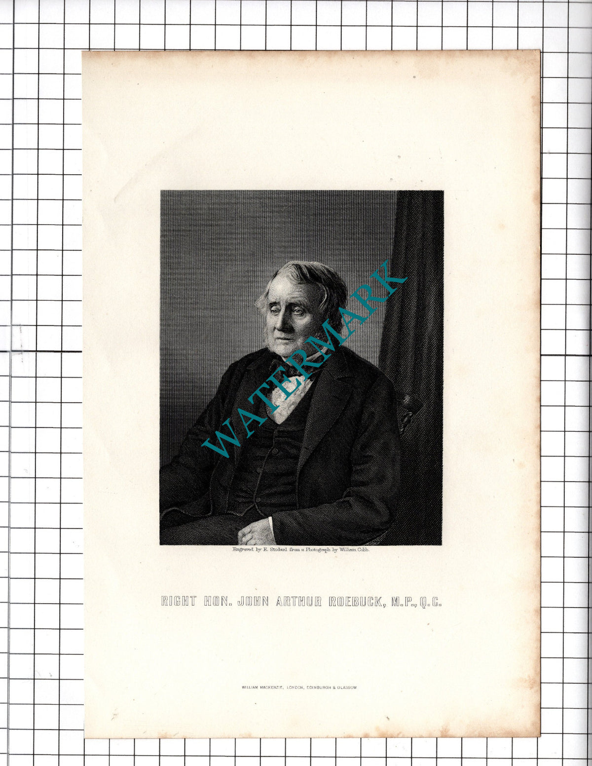 The Right Hon John Arthur Roebuck  - 1881 Print