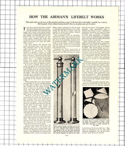 How a Parachute Works Martin-Baker Aircraft Company - 1950's Article / Print