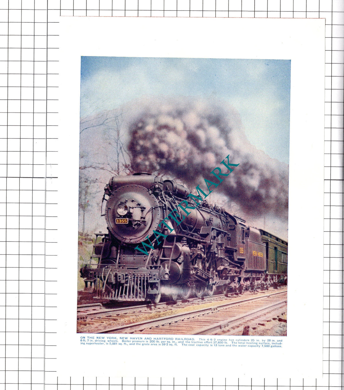 New York New Haven And Hartford Railroad Railway Engine - 1930's Book Print