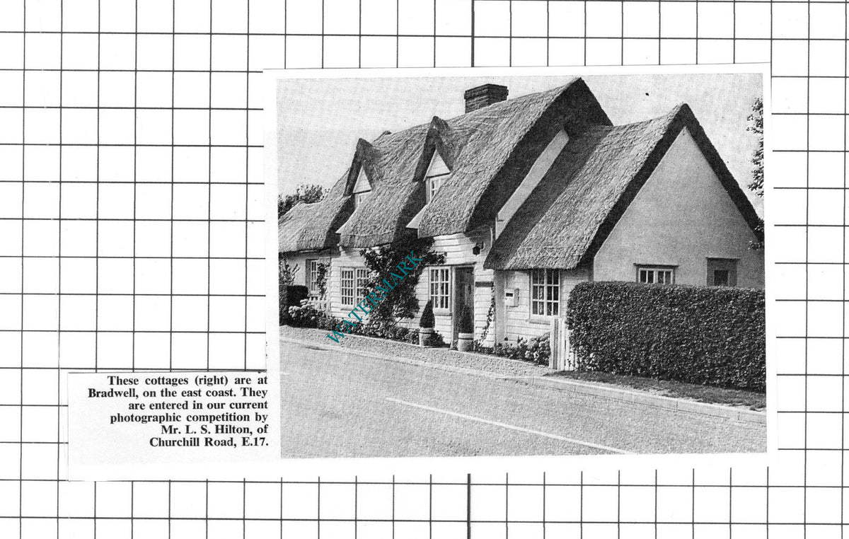 Bradwell Essex Thatched Cottages   -   1967 Clipping