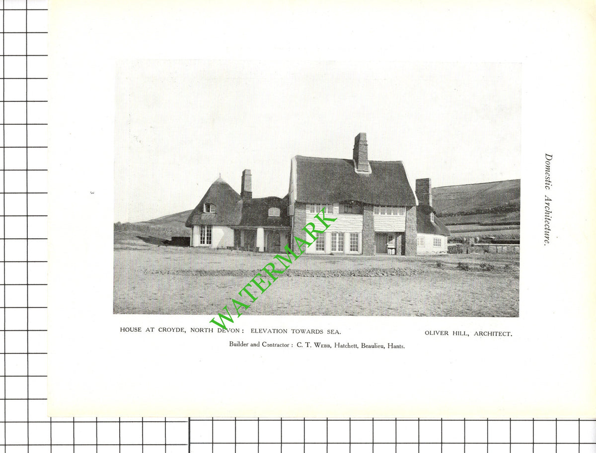 Croyde North Devon Oliver Hill Architect -  c.1920s Book Prints