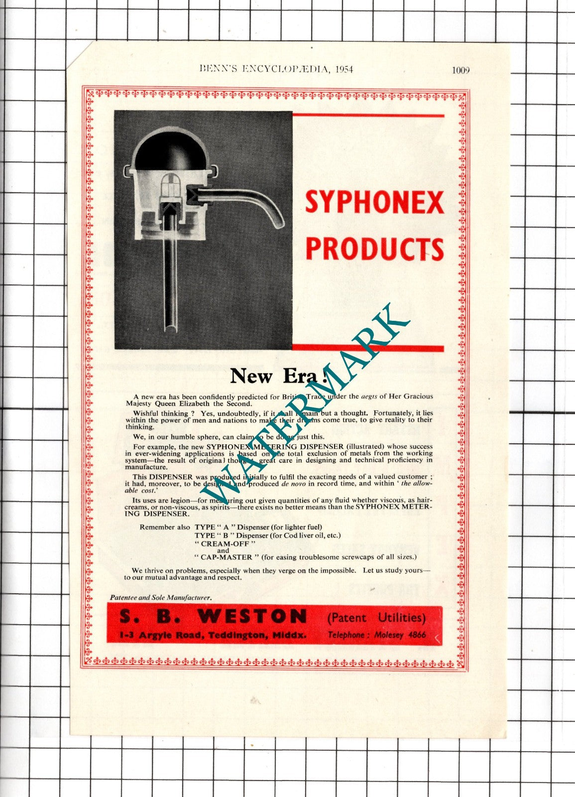 S B Weston Teddington / James Eastwood Leeds / H Stanley Bleyer Ltd- 1954 Advert