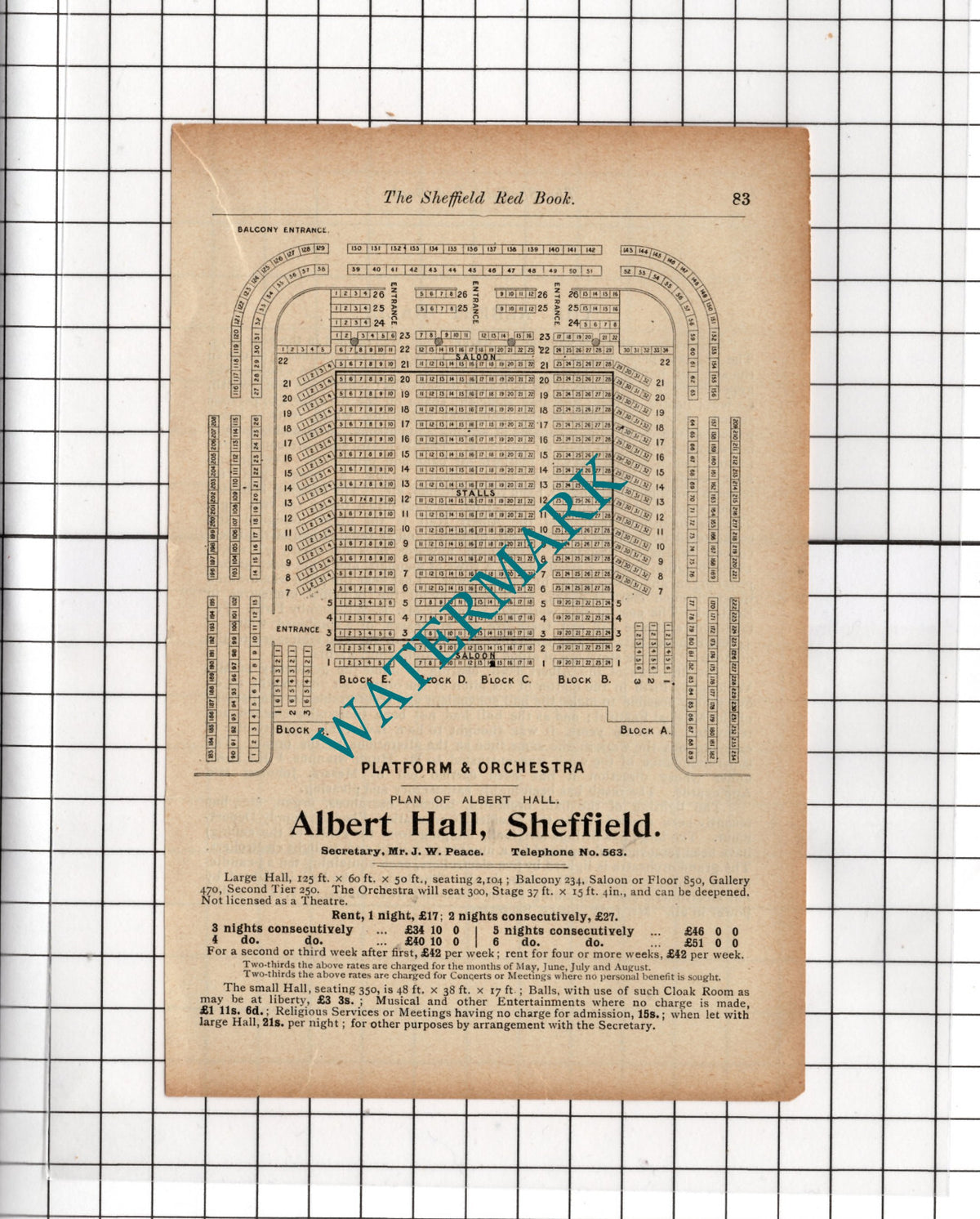 The Albert Hall Sheffield - c.1910 Small Cutting