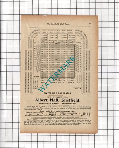 The Albert Hall Sheffield - c.1910 Small Cutting