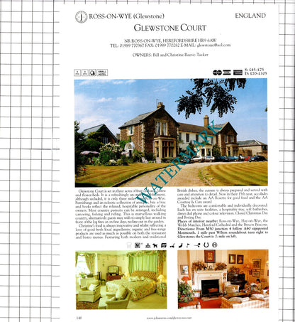 Glewstone Court Ross On Wye / Moortown Lodge Ringwood Hampshire    - 2001 Advert