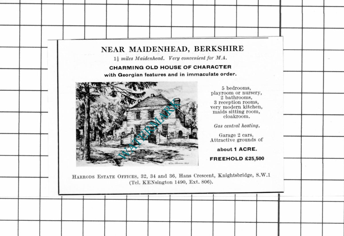 Maidenhead Berkshire SMALL House Sale Advert  - 1967 Clipping