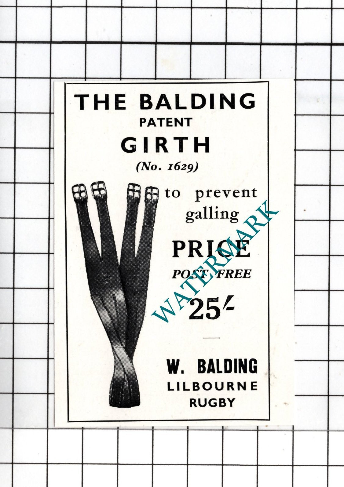 The Balding Girth W Balding Lilbourne Rugby  -  1932 SMALL Advert