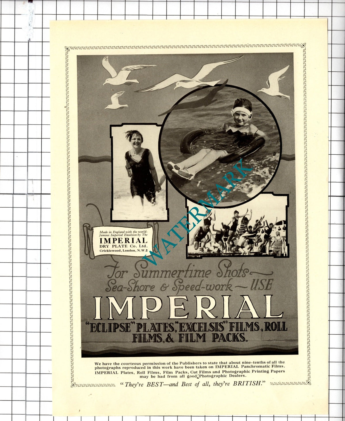 Imperial Dry Plate Co Ltd London / Thomas Purdey Stockton - 1928 Advert