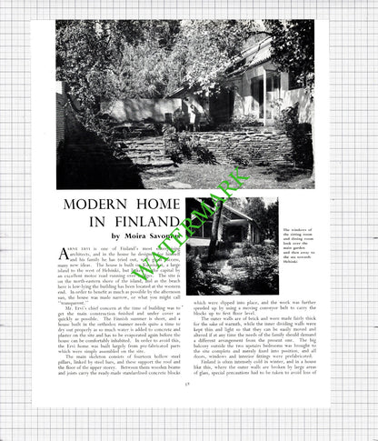 Aarne Ervi Architect Kuusisaari Finland - c.1956 Article