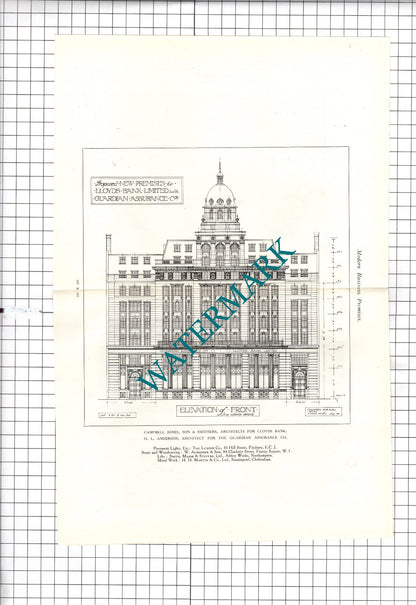 Lloyds Bank King William Street London EC Guardian Assurance c.1920s Book Prints
