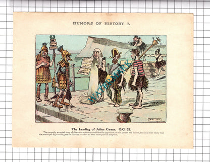 Julius Caesar Landing / Hadrian's Wall  - c.1921 Book Print