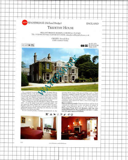 Tredethy House Helland Bridge Cornwall / Hooke Hall Uckfield Sussex- 2001 Advert