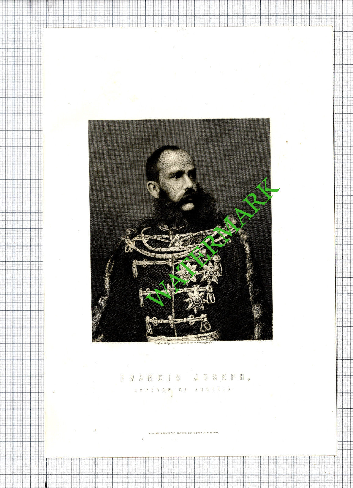 Francis Joseph Emperor Of Austria  - c.1887 Print