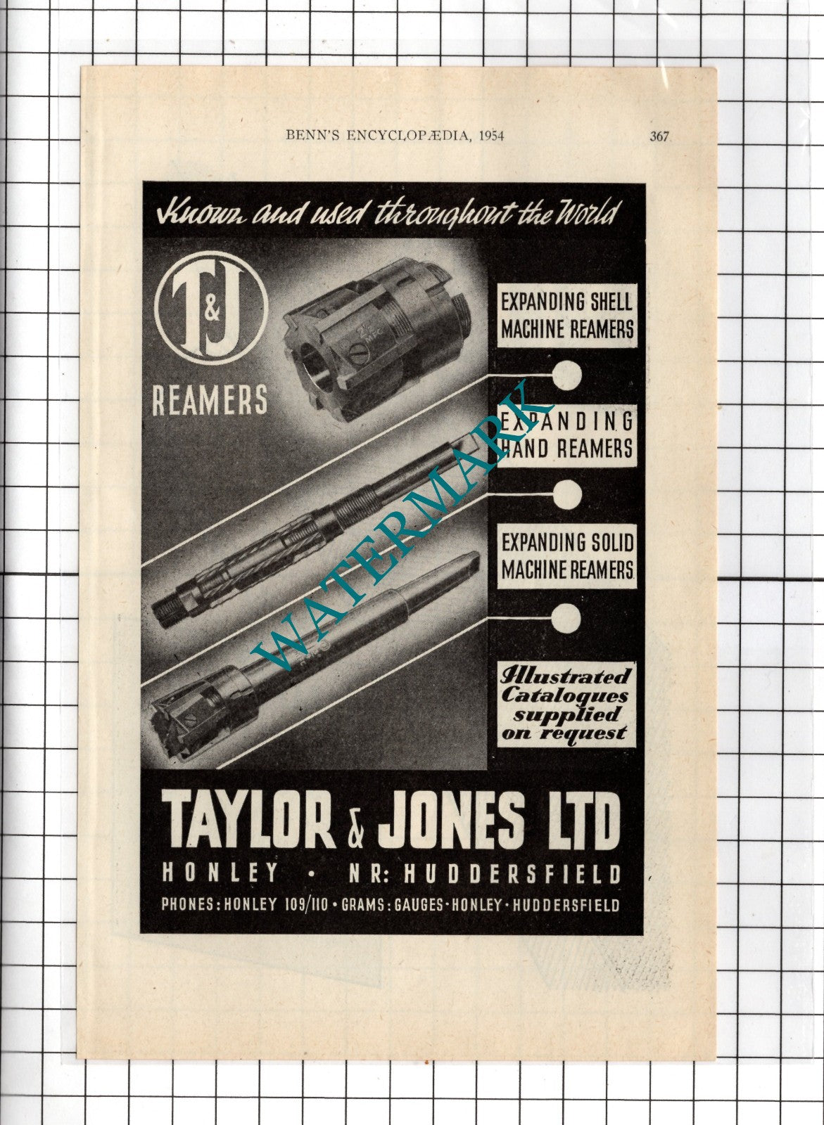 Taylor & Jones Ltd Honley / Austin McGillivray & Co Ltd Sheffield - 1954 Advert