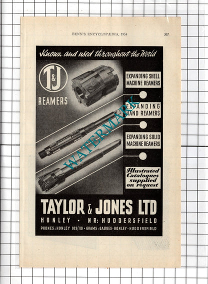 Taylor & Jones Ltd Honley / Austin McGillivray & Co Ltd Sheffield - 1954 Advert