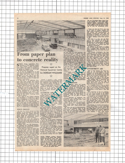 Stoneleigh Riding Club David Rowbotham John Tilke - 1968 Two-Part Cutting