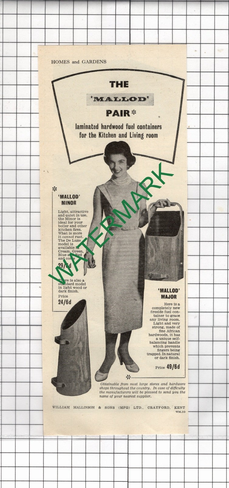 William Mallinson & Sons Ltd Crayford Kent Mallod - 1955 Advert