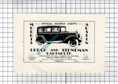 Couch and Stoneman Dartmouth Steam Laundry and Dye Works - c.1940s Advert