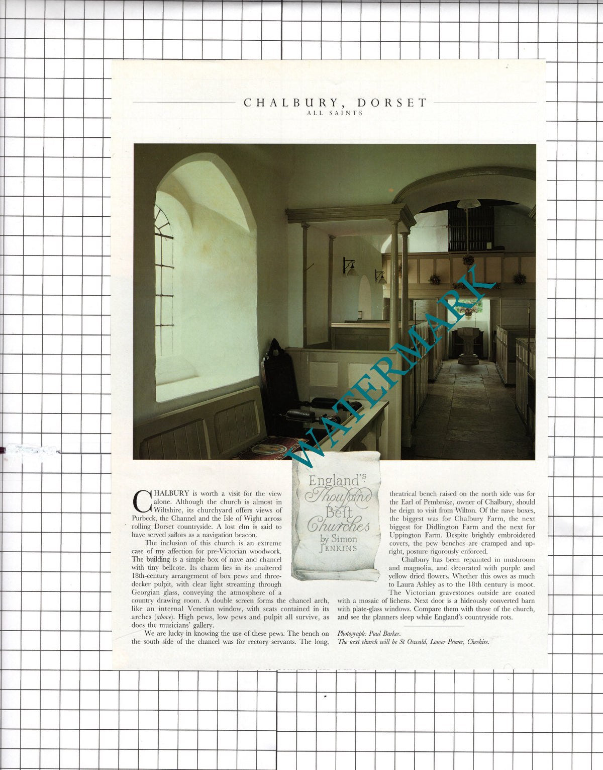Chalbury Dorset All Saints Church - 1997 Cutting