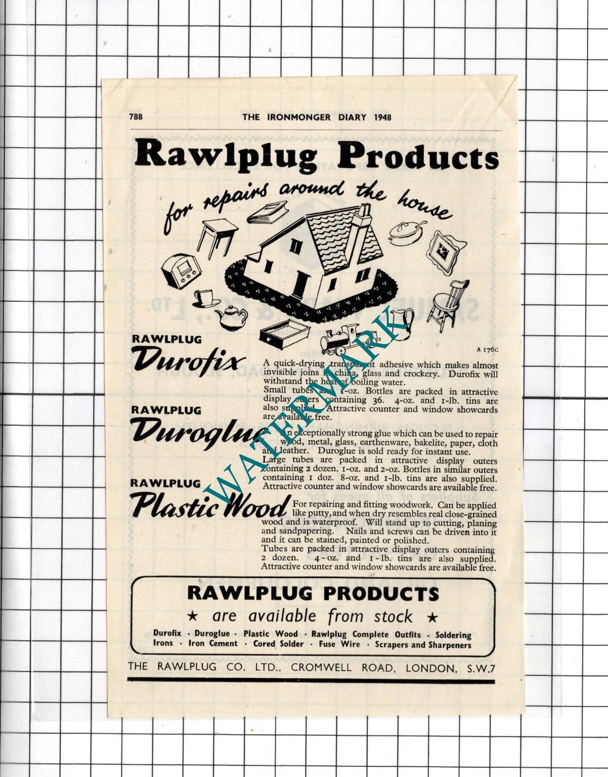 Samuel Ward & Co Ltd Slough  / The Rawlplug Co Ltd London  - 1948 Small Advert