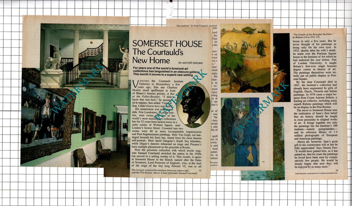 Somerset House Strand35 London  Samuel Courtauld - 1990 Small Article