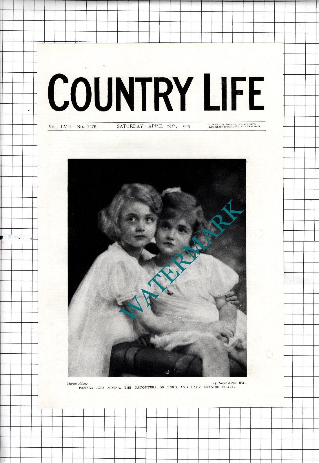 Lord and Lady Francis Scott  Pamela and Moyra   - 1925 Clipping