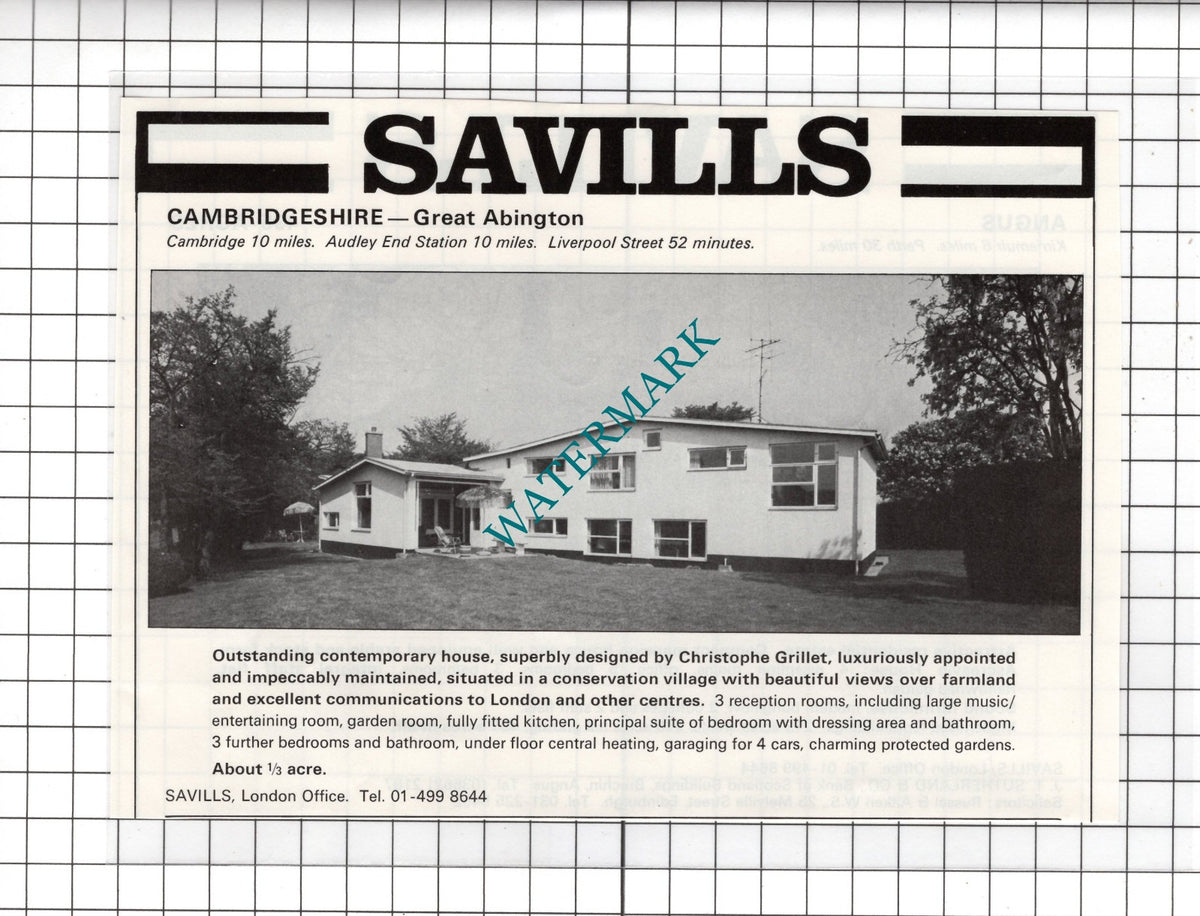 Great Abington Cambridgeshire Christophe Grillet House Sale Advert - 1978