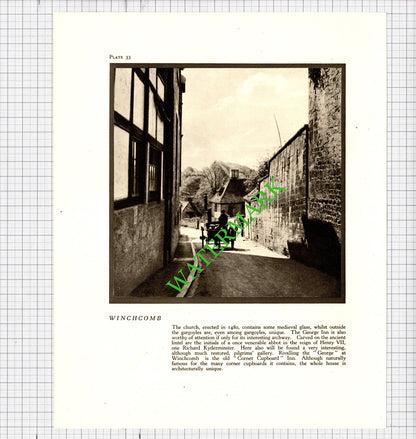 Winchcomb Gloucestershire Cotswolds - 1940's Cutting / Print