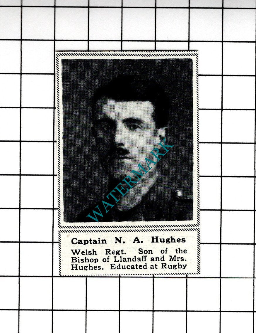 Captain N A Hughes Welsh Regt Bishop Llandaff Great War -  1919 SMALL Cutting