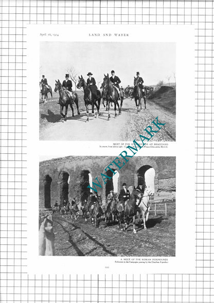 Bracciano Campagna Roman Hounds Negroni Odescalchi Rudini - 1914 Article / Print