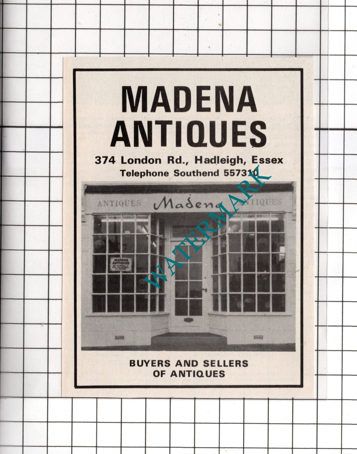 Madena Antiques 374 London Road Hadleigh Essex Advert - 1978 Cutting