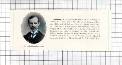Harry Baird Hemming London / Thomas Raffles Hughes High Ridge -c.1905 Clipping