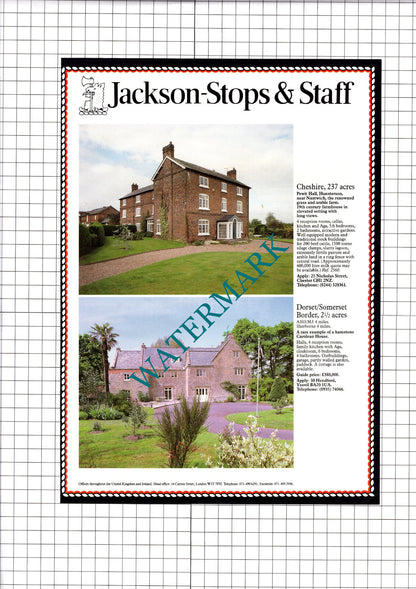 Craigellachie Banffshire /  Pewit Hall Hunsterson Cheshire  - 1991 Sale Advert