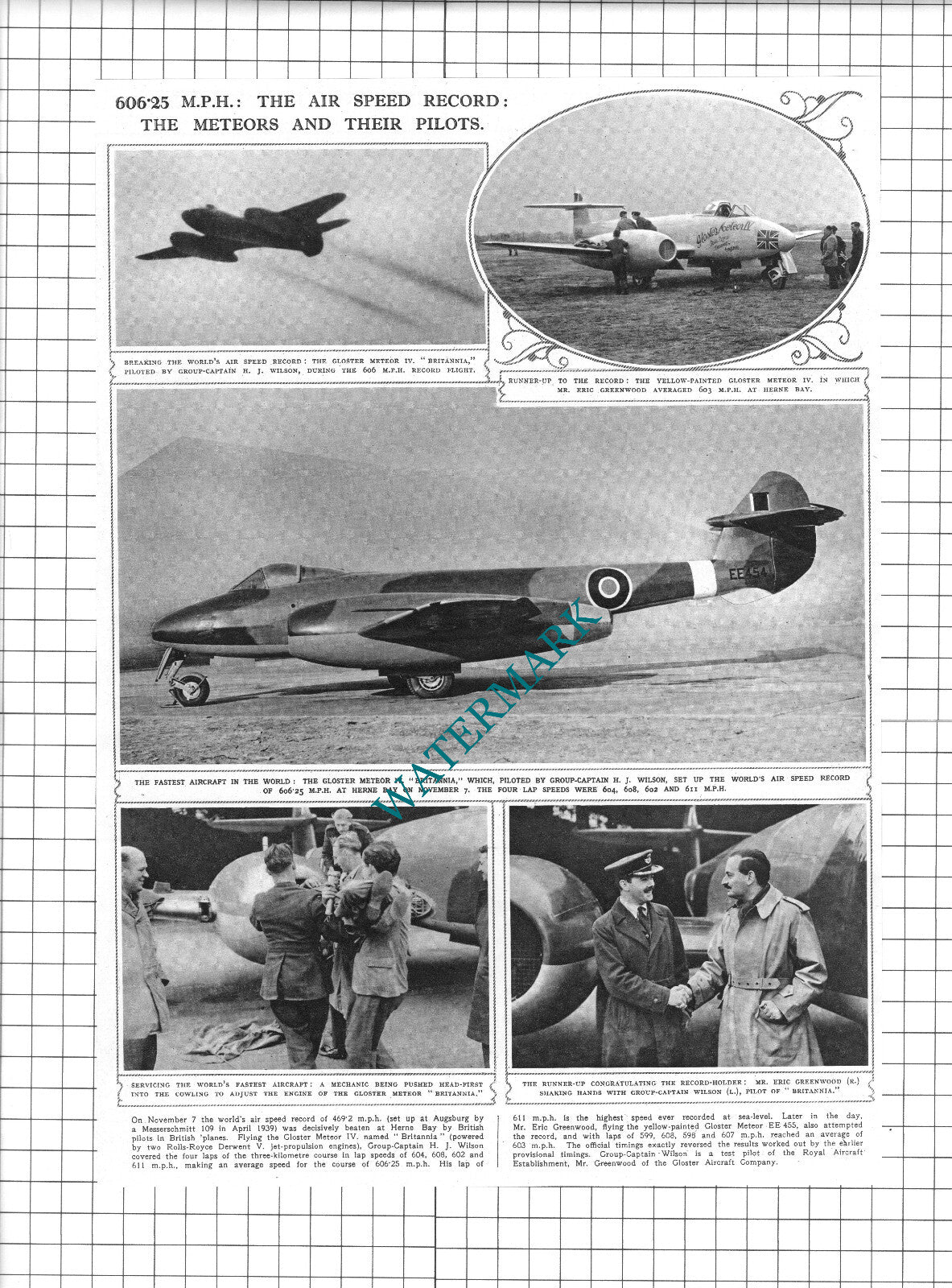 Eric Greenwood Gloster Aircraft H J Wilson Herne Bay Kent - 1945 Clipping/ Print