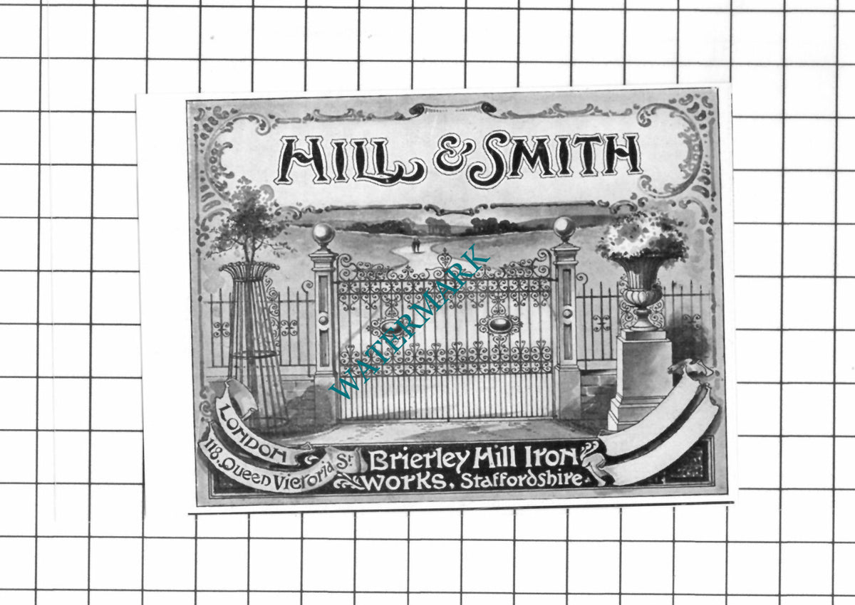 Hill & Smith Brierley Hill Iron Works Staffordshire Advert - 1903 SMALL Clipping