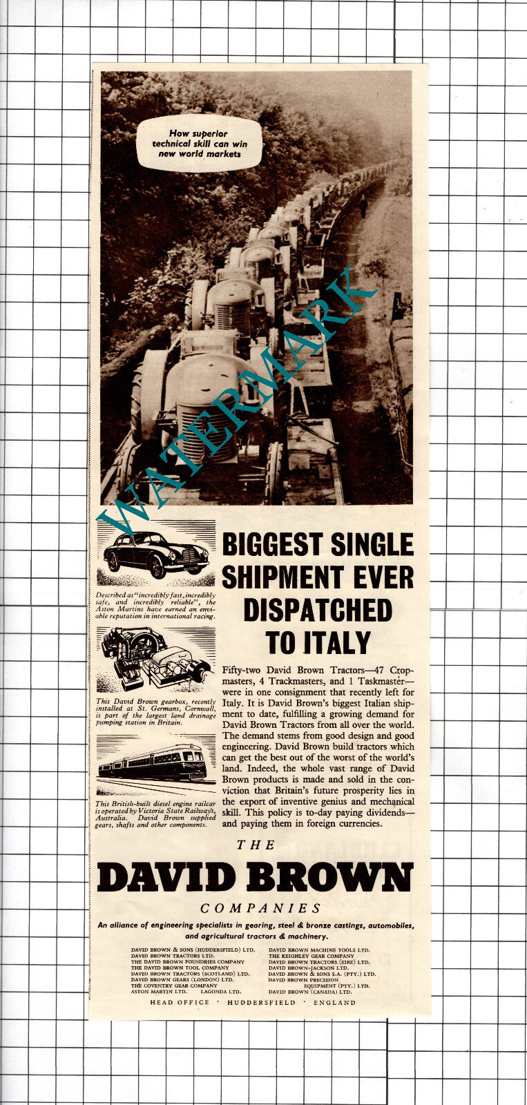David Brown Tractors Advert - 1953 Cutting