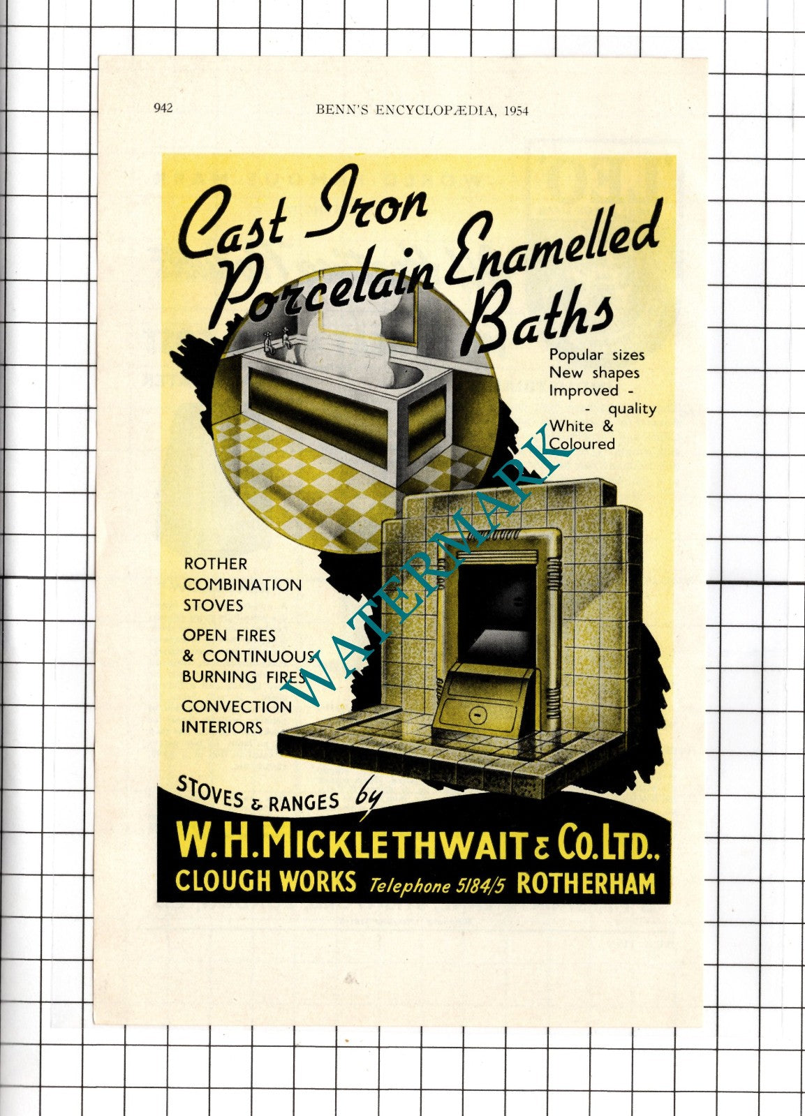 W H Micklethwait & Co Ltd Rotherham / Lion Stamping Co Ltd London - 1954 Advert