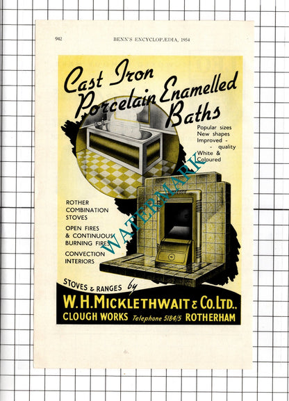 W H Micklethwait & Co Ltd Rotherham / Lion Stamping Co Ltd London - 1954 Advert
