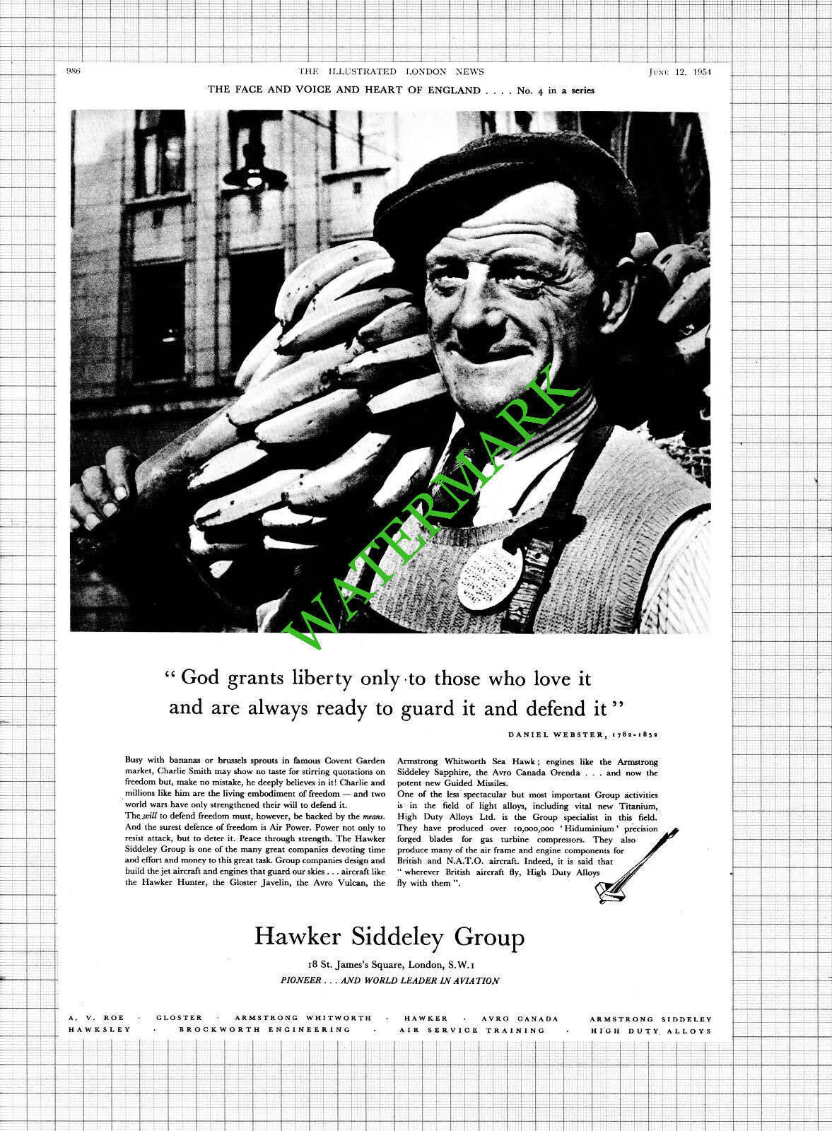 Charlie Smith Hawker Siddeley Group - 1954 Cutting / Print