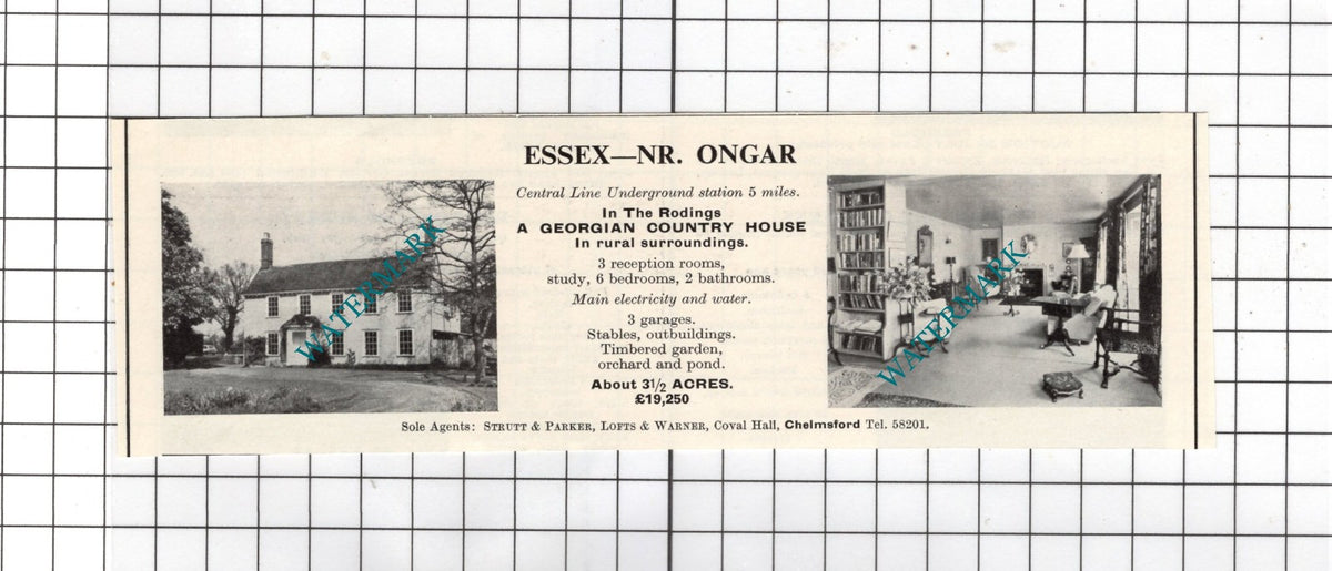 Ongar Essex - 1967 Small House Sale Advert