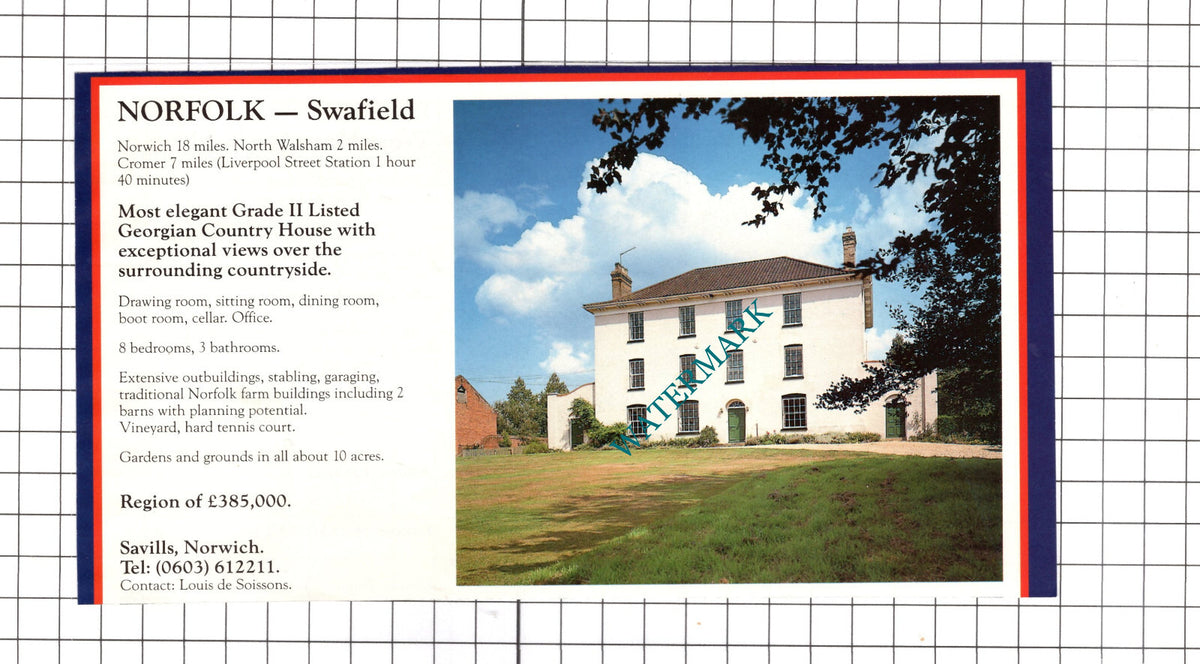 Swafield Norfolk / West Hanningfield Essex House Sale Advert -c.1990 Clipping