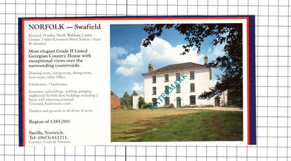 Swafield Norfolk / West Hanningfield Essex House Sale Advert -c.1990 Clipping