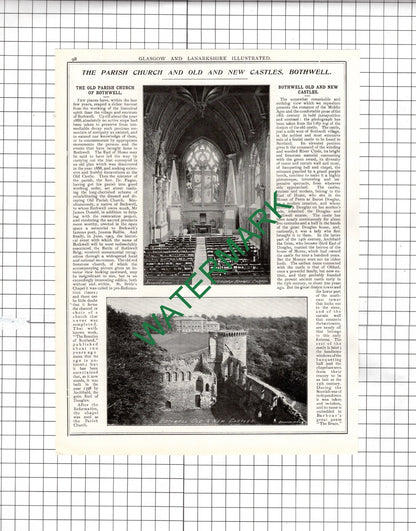 The Joanna Baillie Monument Bothwell Scotland Parish Church Castle- 1904 Article