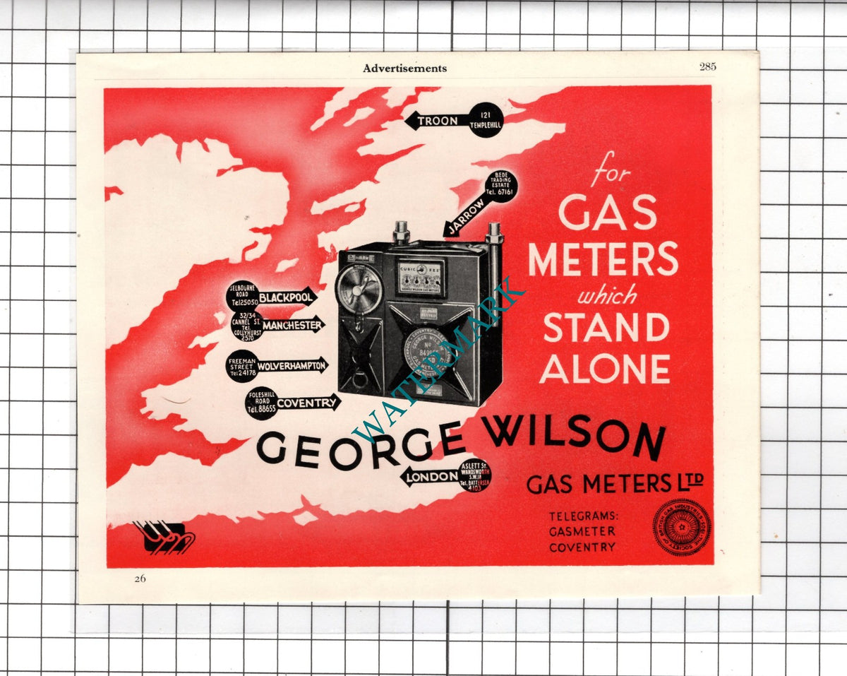 George Wilson Gas Meters Ltd Coventry - 1951 Advert