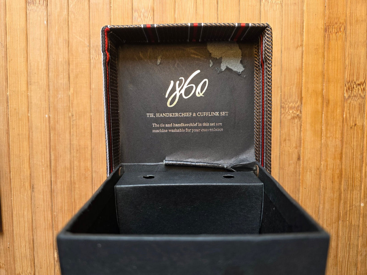 Vintage Boxed "1860"  Tie Handkerchief & Cufflink Set - Unused