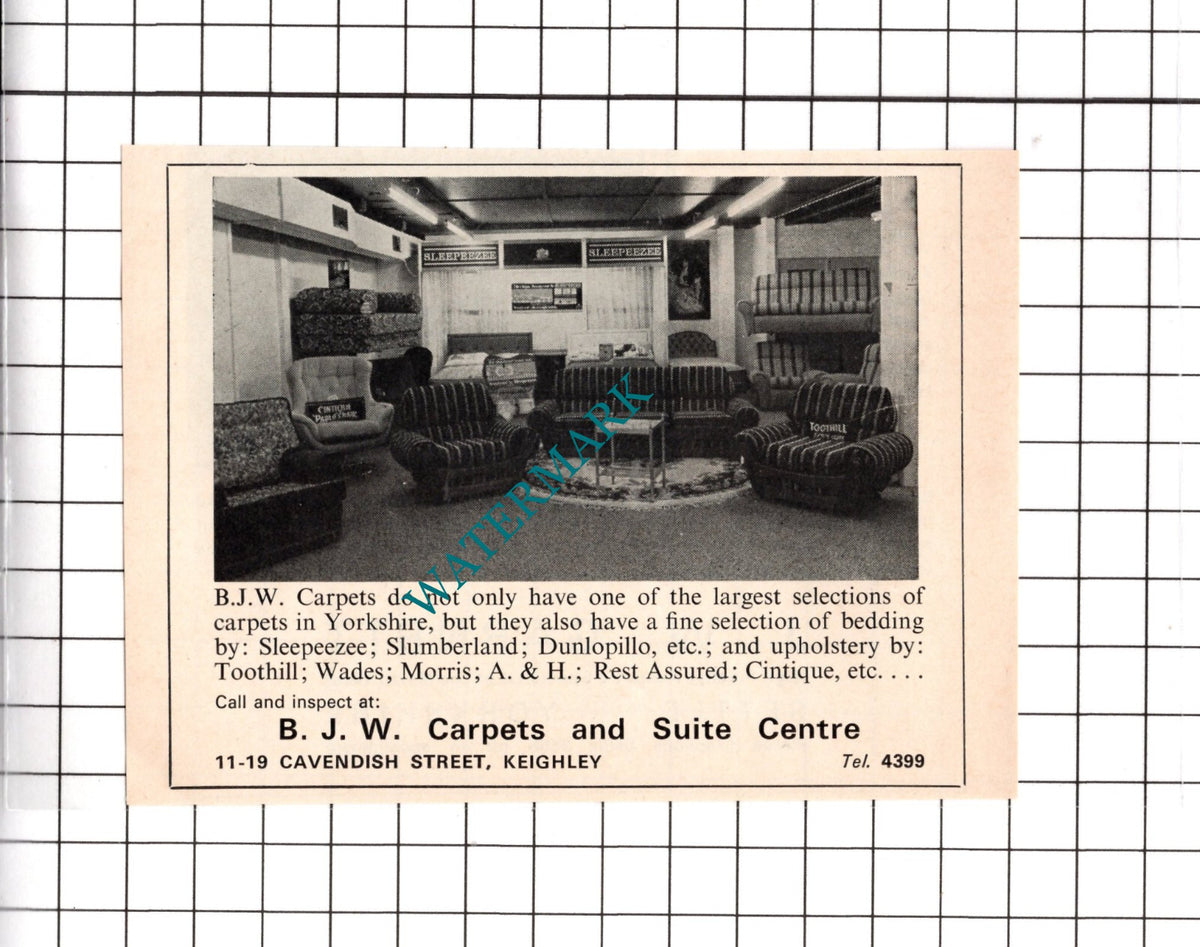 BJW Carpets Keighley Yorkshire - 1975 Small Advert