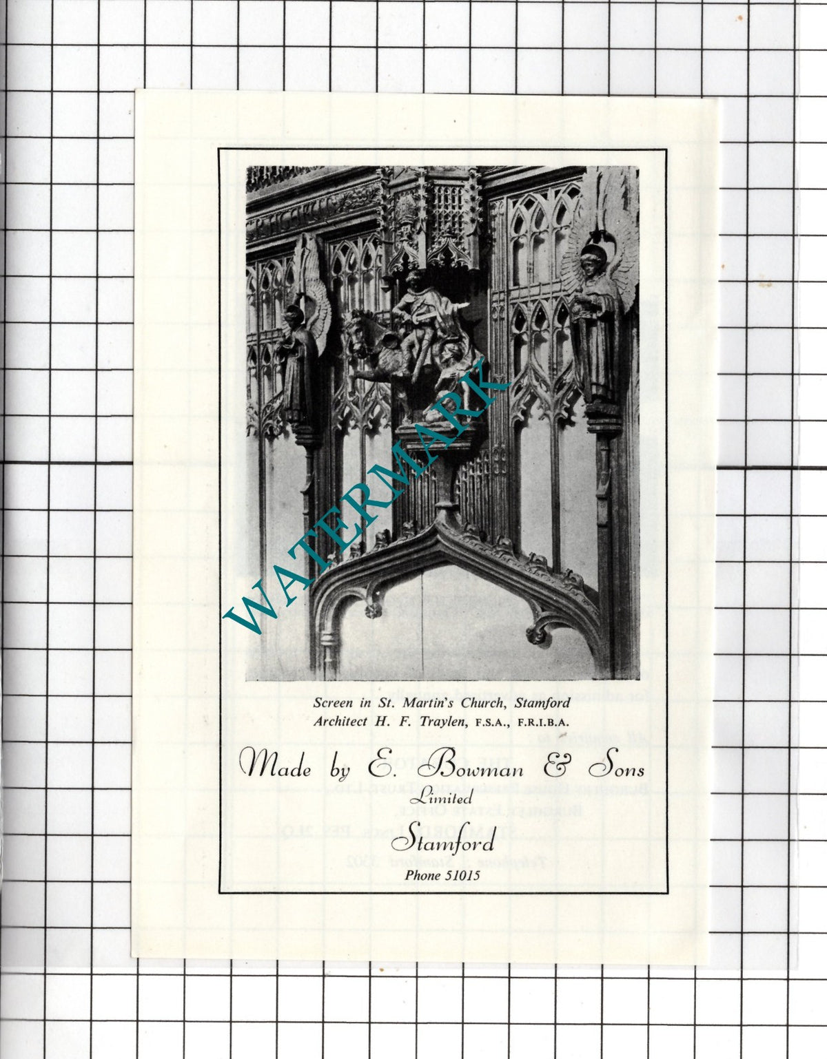 E Bowman & Sons Ltd Stamford Lincs  / Burghley House Stamford -  1974 Advert